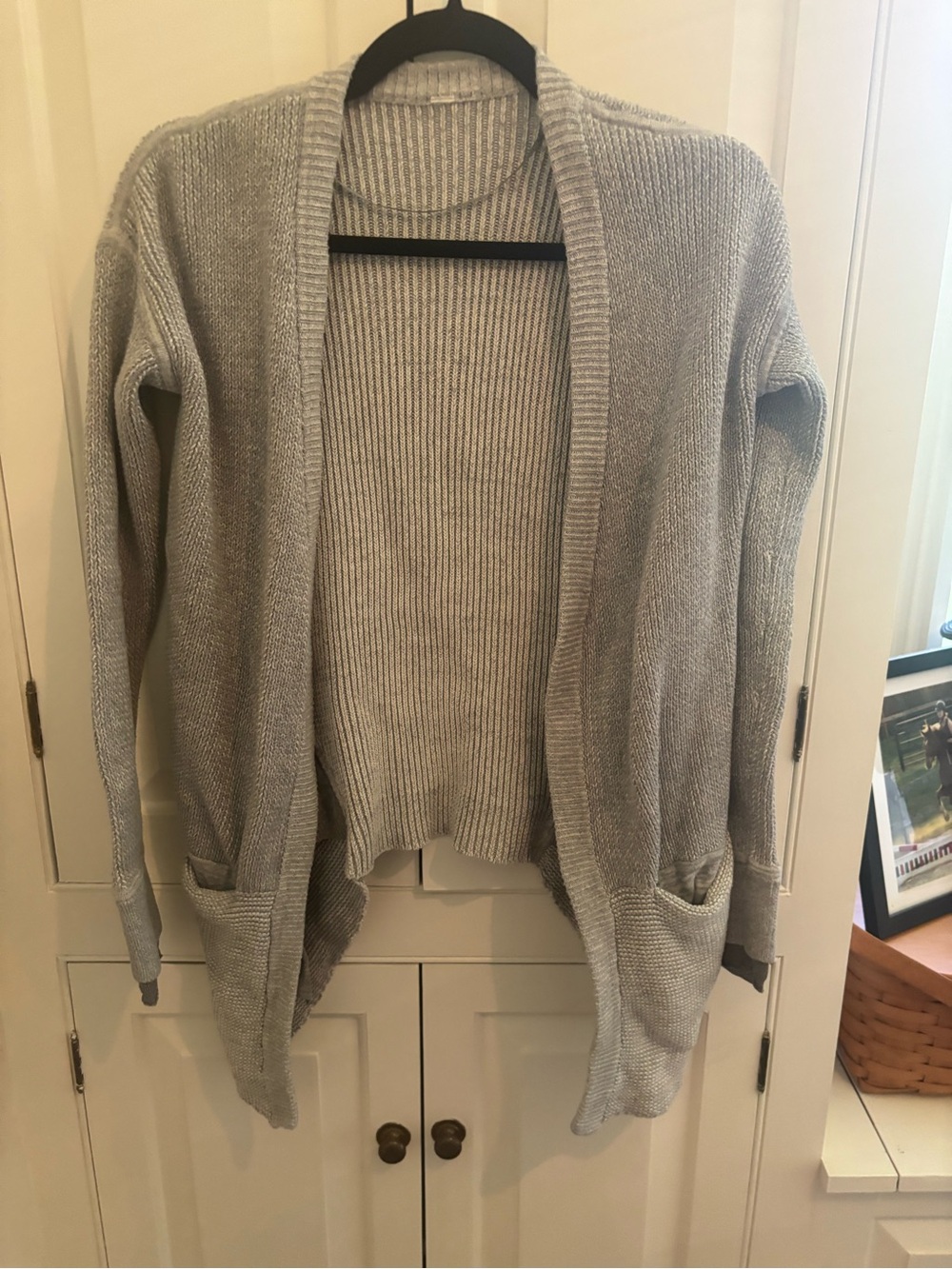 lululemon athletica Light Gray Open-Front Knit Cardigan